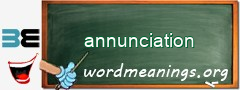 WordMeaning blackboard for annunciation